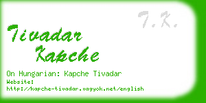 tivadar kapche business card